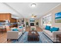 Living room with hardwood floors, fireplace and staged furniture at 760 Bethesda Rd, Statesville, NC 28677