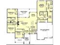 Detailed floor plan of home featuring bedrooms, bathrooms, living spaces, and two car garage at 295 Tradition Dr, Mount Gilead, NC 27306