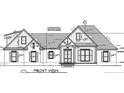 Front view blueprint of a modern farmhouse with white siding and an entry gable at 295 Tradition Dr, Mount Gilead, NC 27306