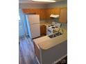 Galley kitchen with light wood cabinets and laminate counters at 484 Lexie Ln, Rock Hill, SC 29732