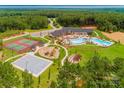 Aerial view of community amenities: pool, courts, playground at 7941 Gulf Creek Rd, Lancaster, SC 29720