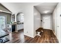 Spacious entryway with hardwood floors and a view of the kitchen at 5113 Park Place Dr, Dallas, NC 28034