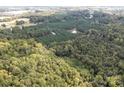 Overhead view of dense forest, featuring a thriving pine forest and a serene pond at 11001 Mount Holly Hntrsvlle Rd, Huntersville, NC 28078