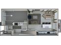Open floor plan with kitchen, living room, and garage at 2114 Endeavor Run, Charlotte, NC 28269