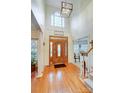 Bright foyer with hardwood floors and soaring ceilings at 201 Limerick Dr, Matthews, NC 28104