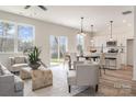 Bright open floorplan featuring a spacious living room, dining area, and kitchen with natural light at 2016 Sadler Woods Ln, Charlotte, NC 28214