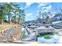 Private boat dock with multiple boats and a picturesque waterfront setting at 8384 Blades Trl, Denver, NC 28037
