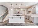 Modern kitchen with stainless steel appliances, a large island and stylish pendant lights at 4118 Cheyney Park Dr, Charlotte, NC 28269