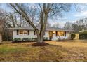 Inviting single story home with tidy landscaping, a large tree in the yard, and a concrete walkway to the paneled front door at 4531 Rockford Ct, Charlotte, NC 28209