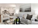Open-concept design with a modern living room flowing into a bright kitchen and dining area, perfect for entertaining at 111 Noah Ln, Troutman, NC 28166