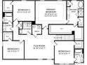 Second floor plan showing four bedrooms, including a primary bedroom with an en-suite bathroom at 103 Fallbrook Rd, Matthews, NC 28104