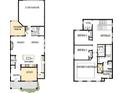 Detailed floor plan showcasing the layout of the home's two floors with a kitchen island and retreats at 17029 Malone Ln, Mint Hill, NC 28227