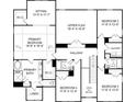 Second floor plan with Primary Bedroom, 3 additional bedrooms, hallway, and laundry at 304 Balboa St, Matthews, NC 28104