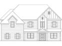 Exterior elevation rendering featuring a two-story home with shuttered windows at 11016 Tyler Brook Ln # Oak0036, Mint Hill, NC 28227