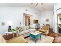 Bright living room featuring vaulted ceilings, hardwood floors, and lots of natural light at 5011 Sharon Rd # B, Charlotte, NC 28210