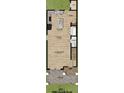 First floor plan includes kitchen, dining, living room, 1/2 bath, covered porch, courtyard and storage at Lot 7 E Rice St, Landis, NC 28088