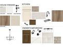 Selection of interior design elements: paint colors, hardware, flooring, countertops, and lighting at 13122 Macon Hall Dr, Mint Hill, NC 28227