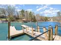 A private dock on the lake, perfect for boating and enjoying waterfront activities with scenic views at 353 Whippoorwill Rd, Mooresville, NC 28117