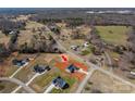 An aerial view of the home in a rural neighborhood with large lots, new construction and easy access to local roads at 1282 Beal Rd, Lincolnton, NC 28092