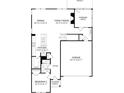 Layout of the first floor of the house, including the garage and a bedroom at 4027 Vista Pine Dr, Charlotte, NC 28215