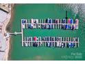Aerial view of boat slips in the community at 127 Lakewood Circle Dr, Mooresville, NC 28117