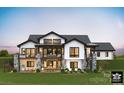 Beautiful backyard elevation featuring multiple covered patios and lush landscaping at Lot 17 Ridgeview Ln, Iron Station, NC 28080