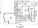 Detailed main floor plan showcasing an open layout with kitchen, dining, great room, and three-car garage at Lot 17 Ridgeview Ln, Iron Station, NC 28080