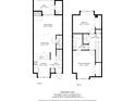 Floorplan of first and second floor showing kitchen, living room, bedrooms, and bathrooms at 11020 Carmel Crossing Rd, Charlotte, NC 28226