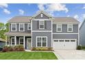 Beautiful two-story home featuring a manicured lawn and a two-car garage, perfect for Gathering living at 1082 Dorsey Dr, Fort Mill, SC 29715