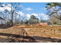 Picture of a construction site surrounded by tall trees and with a home structure beginning to take shape at 265 Duke Dr, Salisbury, NC 28146