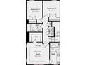 Detailed floor plan of the upper level showcasing the owner's suite, bedrooms, bathrooms, and laundry areas at 352 Catawba Ave, Davidson, NC 28036