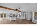 Modern kitchen with granite counters, island, stainless steel appliances and beam at 1254 Raxter Rd, Edgemoor, SC 29712
