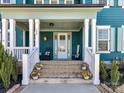 Inviting front porch with brick stairs, white columns, and decorative plants at 388 Luray Way, Rock Hill, SC 29730