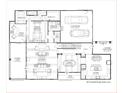Detailed first-floor plan showcasing the primary bedroom, kitchen, gathering spaces, garage, and covered front porch at 7443 Paddle Ln # 55, Sherrills Ford, NC 28673