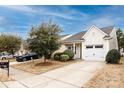 Inviting home with a well-manicured lawn, mature trees, and a paved driveway, showcasing suburban charm at 5216 Crystal Lakes Dr, Rock Hill, SC 29732