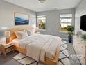 Bright, naturally lit bedroom with a minimalist design and a cozy, inviting ambiance at 10462 Trolley Run Dr, Cornelius, NC 28031