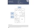 Bedford II floor plan featuring 2 beds, 2 baths, flex room, 2-car garage, and covered porch at 8422 Norman Forest Rd, Lancaster, SC 29720