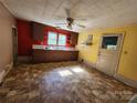 Spacious eat-in kitchen offers lots of counter space, ample cabinet storage, and an exterior door at 1222 Sparrow Springs Rd, Kings Mountain, NC 28086
