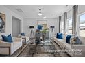 Bright living room with large windows, neutral decor, and stylish furnishings at 2302 E Main St # 1P, Albemarle, NC 28001