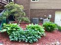 Well maintained exterior of home featuring colorful plants and brick and siding elements at 1496 Givens St, Hickory, NC 28602