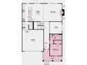 Detailed floor plan showcasing the layout of the home, including the garage and kitchen at 5009 Duval Cir, Tega Cay, SC 29708