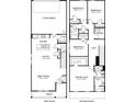 Detailed floor plan showcasing the layout of the first and second floors, including the kitchen, bedrooms, and garage at 114 Ciara Pl # D, Mooresville, NC 28117