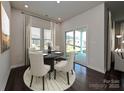 Cozy dining area with a round table, elegant chairs, and sliding doors to the patio at 154 Aberdeen Dr, Salisbury, NC 28144