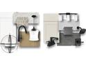 Bathroom fixture vignettes are set against backdrops of white wall paneling and tile at 13130 Macon Hall Dr, Mint Hill, NC 28227