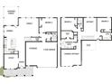 A detailed floor plan showcasing the layout of the home, including the kitchen, bedrooms, bathrooms, and garage at 13130 Macon Hall Dr, Mint Hill, NC 28227