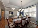 Dining area with wood table, patterned rug, and large windows for natural light at 1796 Williamsburg Dr, Rock Hill, SC 29732