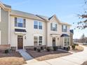 Attractive townhome exteriors featuring symmetrical design, well-kept lawns, and welcoming entrances at 4107 Audubon Park Dr, Charlotte, NC 28217