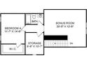 Floor plan showing the location of Bedroom 4, bathroom, bonus room, and storage at 2006 Mantle Ridge Dr, Indian Trail, NC 28079
