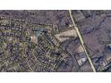 An aerial view highlighting the property in blue within its surrounding neighborhood at 1200 Craig Ave, Lancaster, SC 29720
