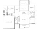 Home floor plan featuring primary bedroom, two-car attached garage, great room, dining area, and covered porch at 4890 Rio De Luna None, Hickory, NC 28601